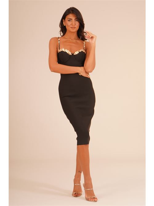 Abito in guaina elastica twins fantasy | T5038BLACK